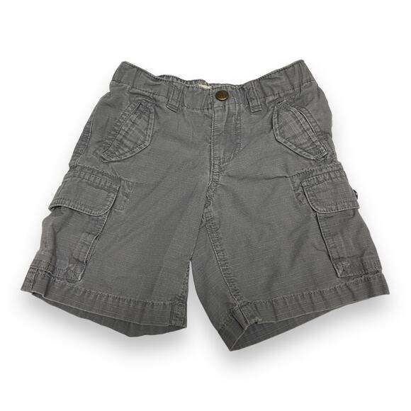 Lands' End Boys Shorts Size 3T Gray Cargo Waffle Weave 100% Cotton Adjustable - Picture 1 of 6